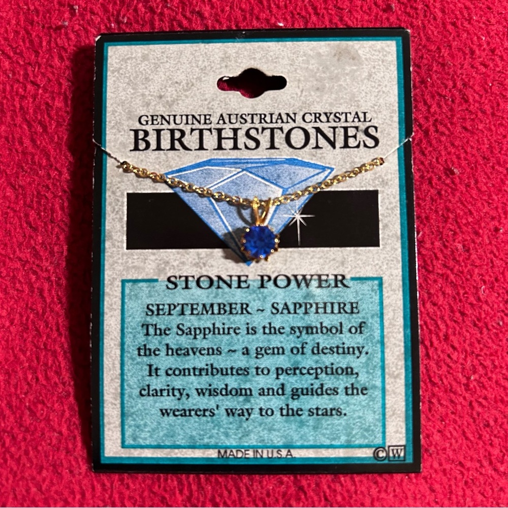 Genuine Austrian SAPPHIRE crystal - September birthstone necklace